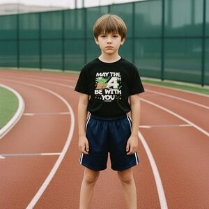 Star Wars Black Tee with Green and White Print